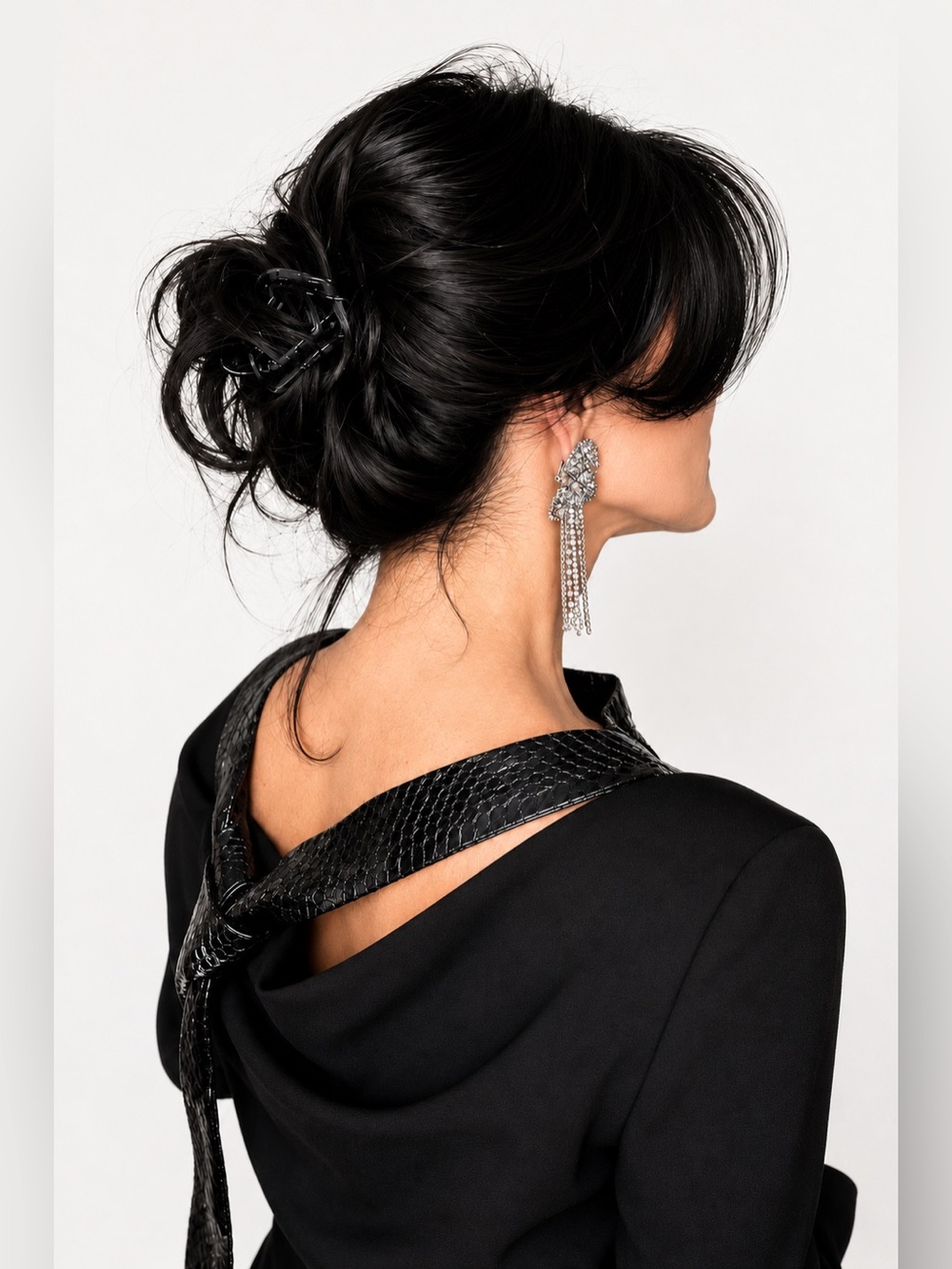 John Galliano Givenchy Couture Archival Black Cocktail Dress Exotic Leather F40